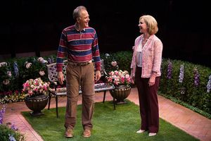 Mark Pinter as Frank Butley and Peri Gilpin as Virginia Butley in Native Gardens, wri Photo