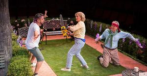 (from left) Eddie Martinez as Pablo Del Valle, Peri Gilpin as Virginia Butley, and Ma Photo