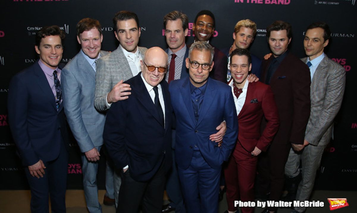 Matt Bomer, Brian Hutchison, Zachary Quinto, Mart Crowley, Joe Mantello, Tuc Watkins, Michael Benjamin Washington, Charlie Carver, Robin de Jesus, Andrew Rannells and Jim Parsons at 
