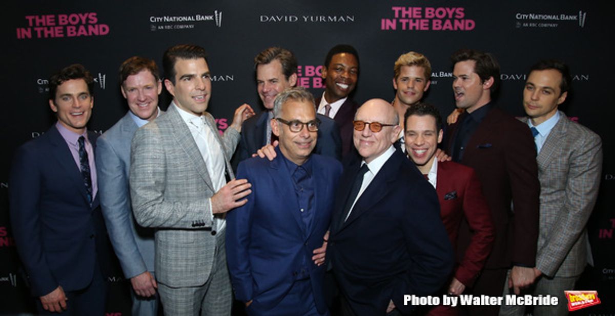 Matt Bomer, Brian Hutchison, Zachary Quinto, Mart Crowley, Joe Mantello, Tuc Watkins, Michael Benjamin Washington, Charlie Carver, Robin de Jesus, Andrew Rannells and Jim Parsons at 