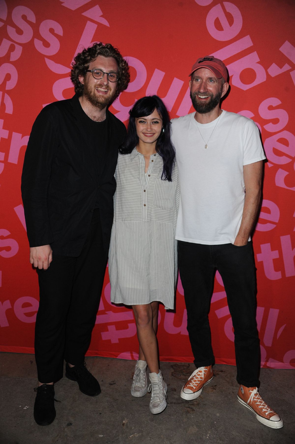 Rob Drummer (Director), Ella Purnell and Glenn Waldron at 