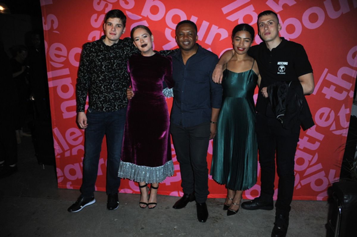 Will Pattle (Dean), Tanya Burr (Ella), Lace Akpojaro (Edwin), Anna Crichlow (Ruby) and Rhys Yates (Ben) at 