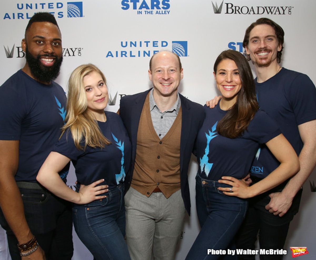 Jeremy Davis with the cast from â€˜Frozenâ€™ at 