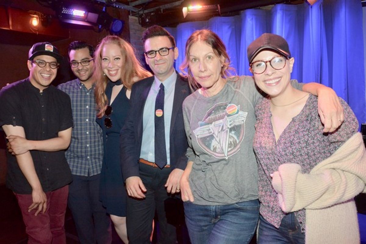 George Salazar, John Zeltoun, Jennifer Ashley Tepper, Joe Iconis, Ilana Levine and Lauren Marcus at 