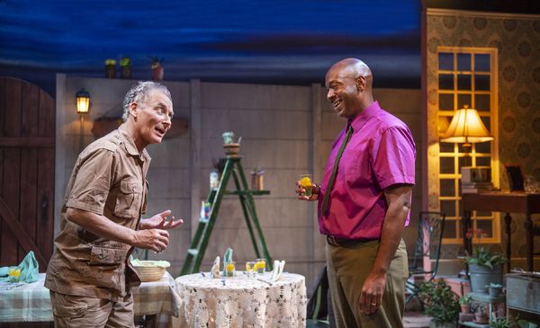 L-R: Friends Piet (Victor Talmadge) and Steve (Adrian Roberts) remember their days of Photo