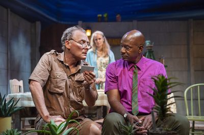 L-R: Friends Piet (Victor Talmadge) and Steve (Adrian Roberts) remember their days of Photo
