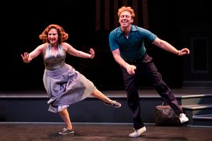 L-R: Natalie (Donna Vivino) and Bobby (Leo Ash Evens) do the Lindy Hop in "FINKS" presented by TheatreWorks Silicon Valley at the Mountain View Center for the Performing Arts June 6 to July 1, 2018.
@ BroadwayWorld L-R: Natalie (Donna Vivino) and Bobby (Leo Ash Evens) do the Lindy Hop in "FINKS" pre Photo