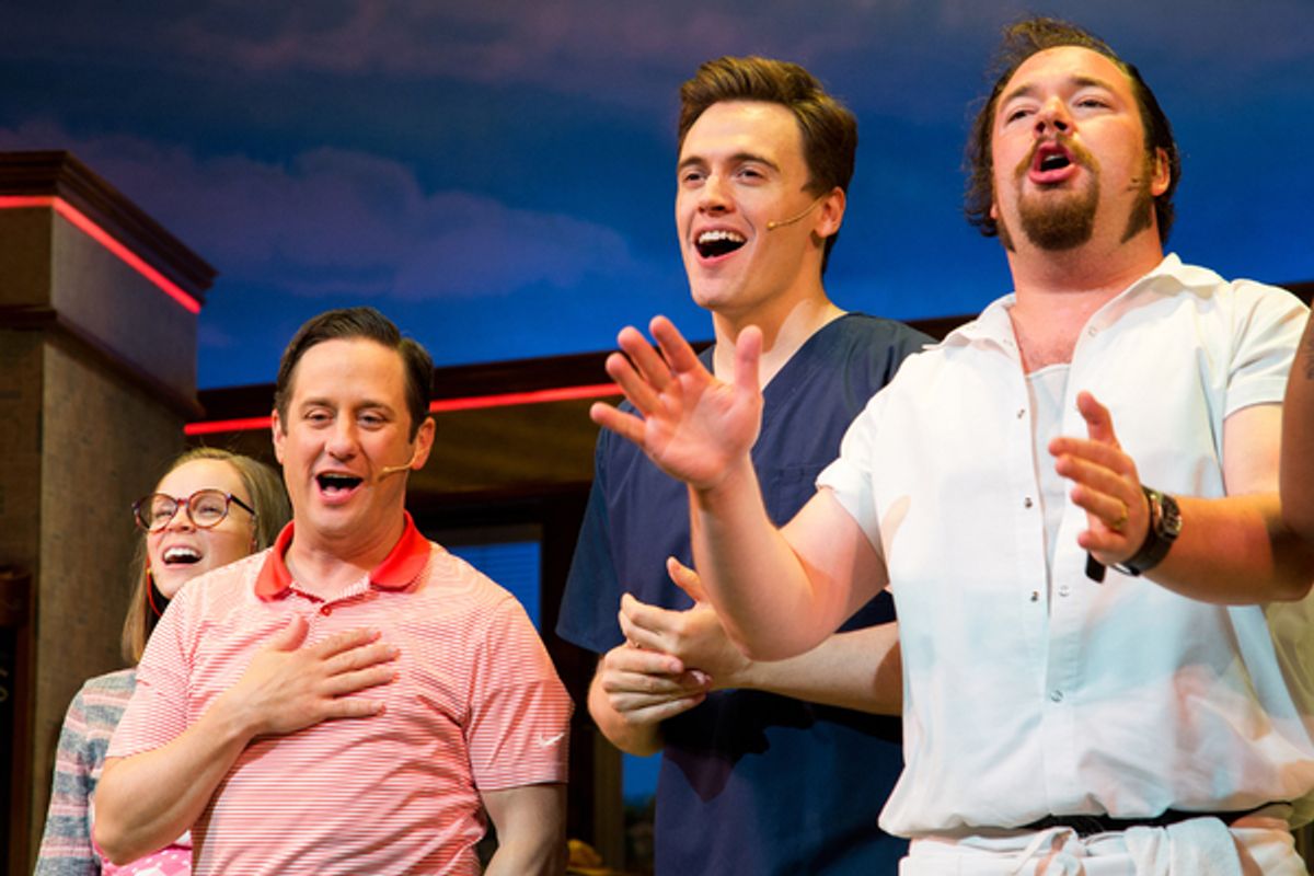 Caitlin Houlahan, Christopher Fitzgerald, Erich Bergen, Benny Elledge at 