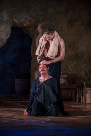 Arian Moayed (Babur) and (Standing) Omar Metwally (Humayun) Photo