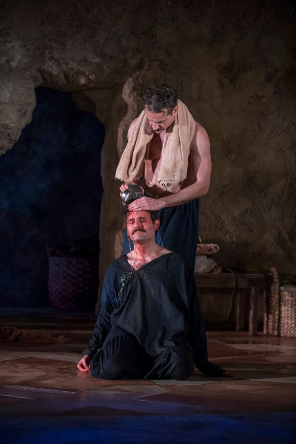 Arian Moayed (Babur) and (Standing) Omar Metwally (Humayun) Photo