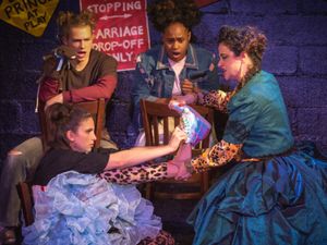 Veronica Cooper, Zach Fifer, Starr Kirkland & Rachel E. Evans in CINDY. Photo by Clin Photo