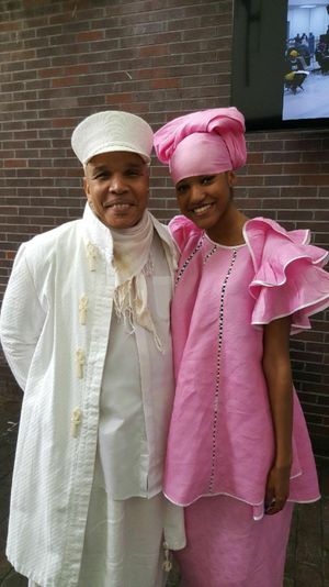 COLBY CHRISTINA AT DANCE AFRICA WITH ARTISTIC DIRECTOR BABA ABDEL SALAAM. (2017) Photo
