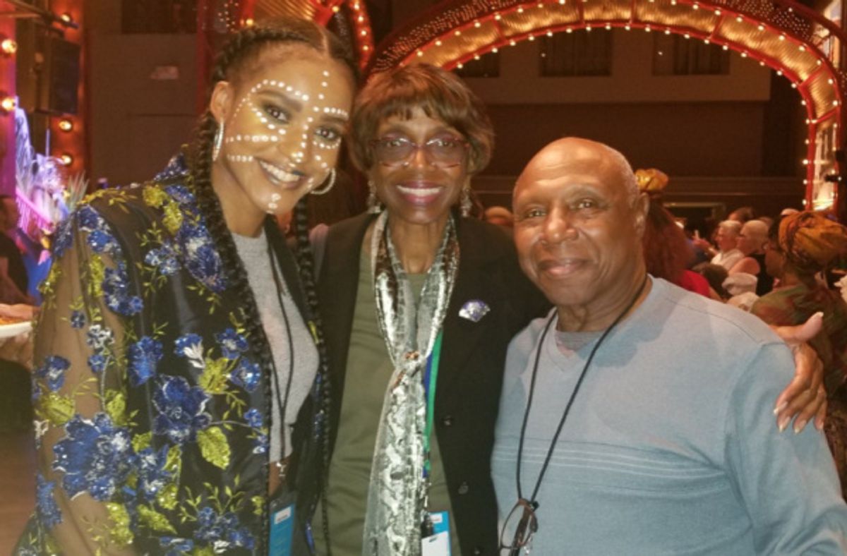 COLBY CHRISTINA WITH THE DANCE AFRICA PRODUCTION STAGE MANAGERS: N'GOMA WOOLBRIGHT AND NORMADIEN WOOLBRIGHT AT DANCE AFRICA 2018 CELEBRATING COLBY'S RECEIPT OF THE BAM SCRIPPS AWARD AND HER PERFORMANC at 