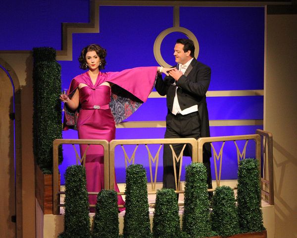 Briana Gantsweg as Natasha and Nathaniel Kent as Ivor in Cortland Repertory Theatreâ Photo