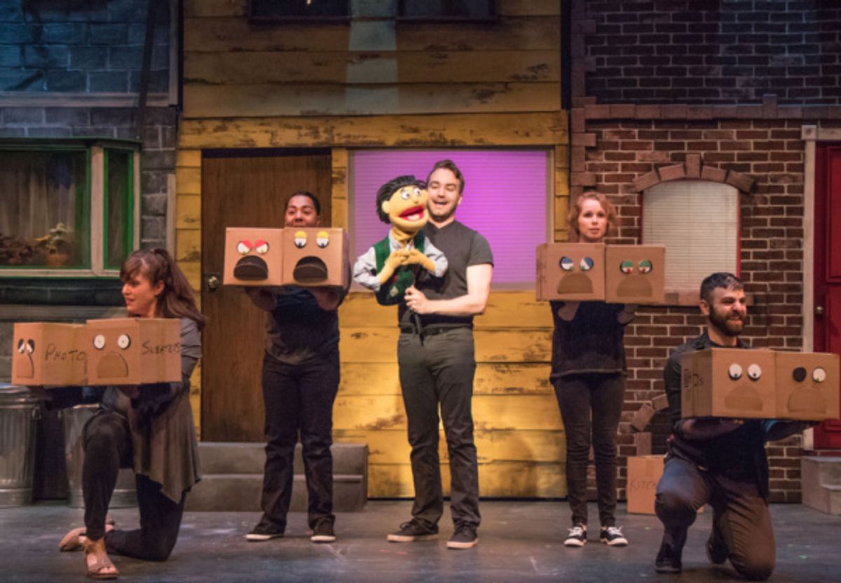 Alex Newkirk (Princeton) and cast in Avenue Q at Metropolis at 