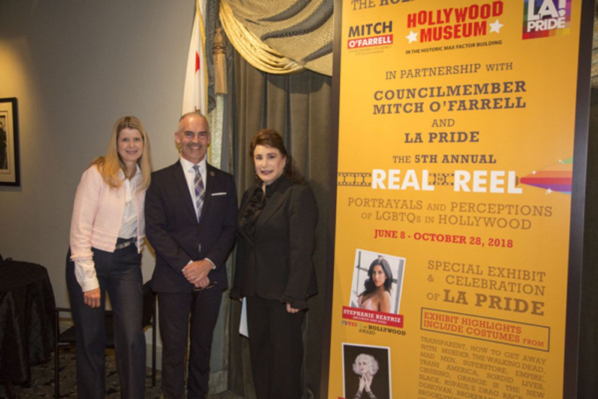 Assistant Chief Beatrice Girmala, Councilman Mitch O'Farrell and Donelle Dadigan (President/Founder The Hollywood Museum) at 