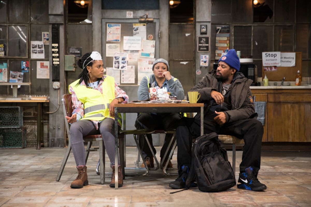 Kelly McCreary, Caroline Stefanie Clay and Amari Cheatom in Skeleton Crew at the Geffen Playhouse. Photo by Chris Whitaker.

 at 