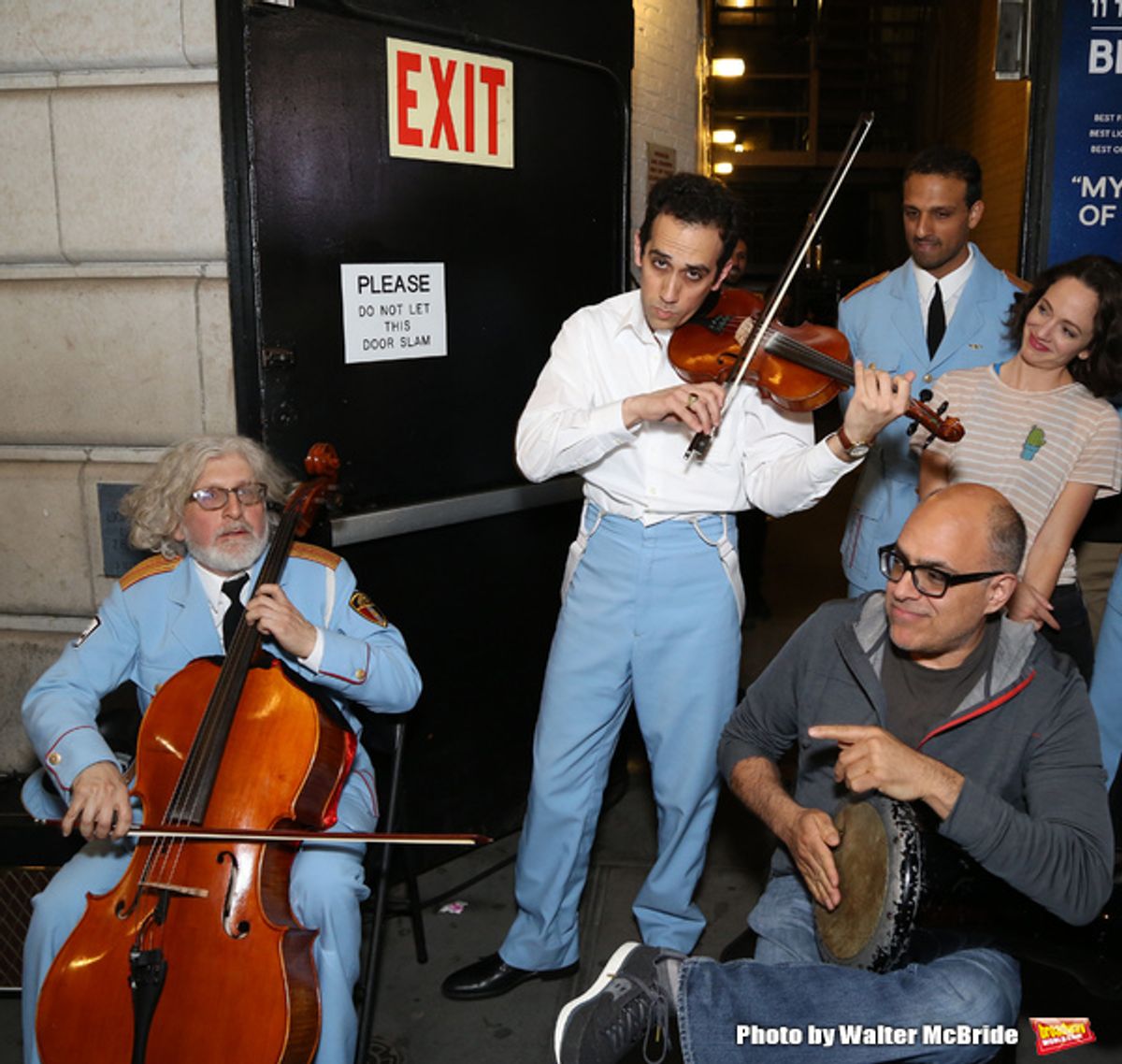 George Abud, Ariâ€™el Stachel and David Yazbek with the Alexandria Ceremonial Police Orchestra at 