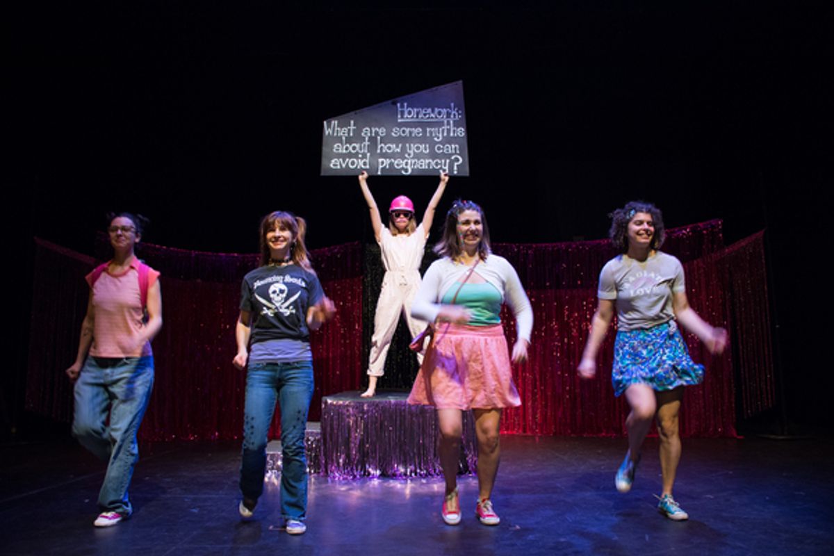 Photo by John C Hawthorne, L-R: Alicia Crosby, Jenna Strusowski, Francesca Montanile Lyons (above), Megan Thibodeaux, Sarah Knittel at 