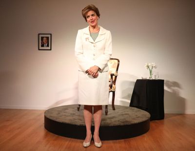 Lisa Hodsoll in LAURA BUSH KILLED A GUY. Photo by Joan Marcus. Photo
