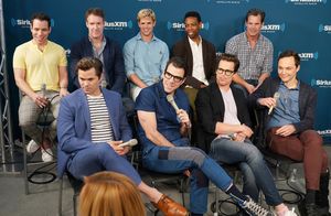 Actors (front row L-R)  Andrew Rannells, Zachary Quinto, Matt Bomer, Jim Parsons, (back row L-R) Robin de Jesus, Brian Hutchison, Charlie Carver, Michael Benjamin Washington and Tuc Watkins @ BroadwayWorld Actors (front row L-R)  Andrew Rannells, Zachary Quinto, Matt Bomer, Jim Parson Photo