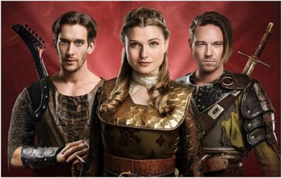 Knights of the Rose cast - L-R: Oliver Saville (Hugo) Katie Birtill (Hannah) Andy Mos Photo