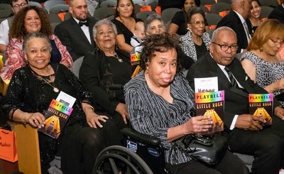Rear: Gloria Ray-Karlmark, Minnijean Brpwn-Trickey, Carlotta Walls-Lanier. 
Front Row Photo