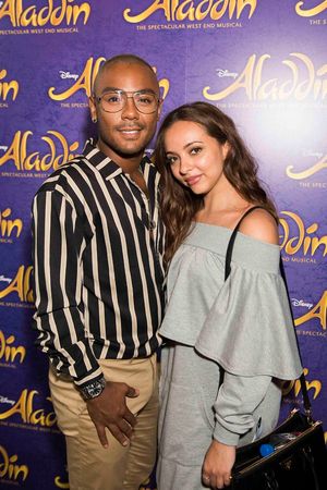 Marcus Collins and Jade Thirlwall attend Disney's Aladdin West End 2nd Anniversary pa Photo