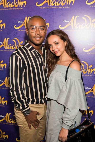 Marcus Collins and Jade Thirlwall attend Disney's Aladdin West End 2nd Anniversary pa Photo