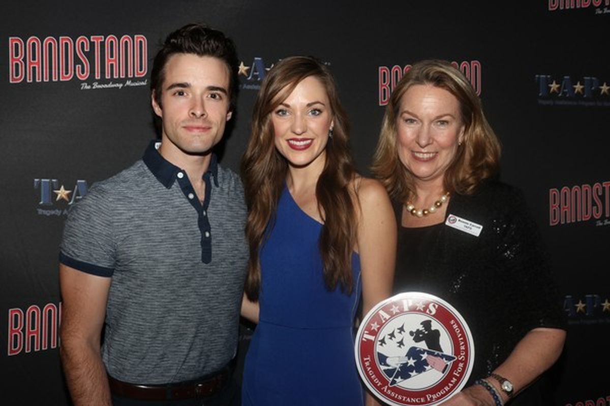 Corey Cott, Laura Osnes and TAPS founder Bonnie Carroll at 