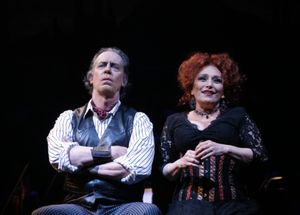 Liz Larsen as Mrs. Lovett and Terrence Mann as Sweeney Todd @ BroadwayWorld Liz Larsen as Mrs. Lovett and Terrence Mann as Sweeney Todd Photo