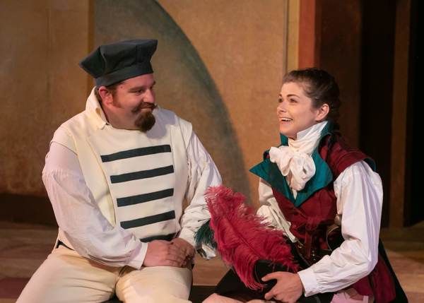Connor Carew as Brighella and Izzie Steele as Beatrice Risponi Photo