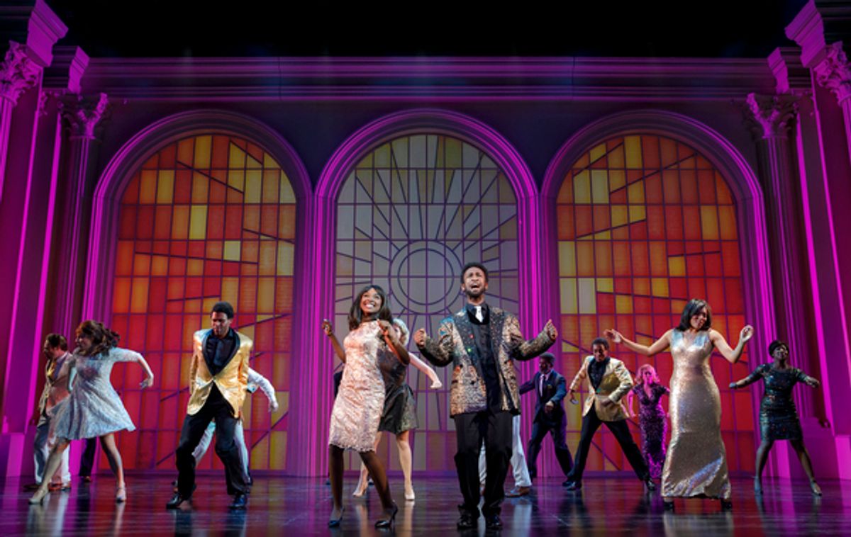 Loren Lott as CeCe Winans and Donald Webber Jr. as BeBe Winans, with members of the Company, in BORN FOR THIS â€“ A NEW MUSICAL at 