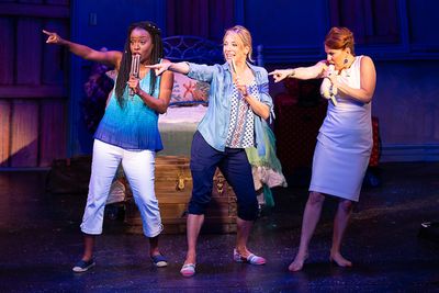 David Elder (Sam) and Erica Mansfield (Donna) in MAMMA MIA! now playing at Theatre By Photo