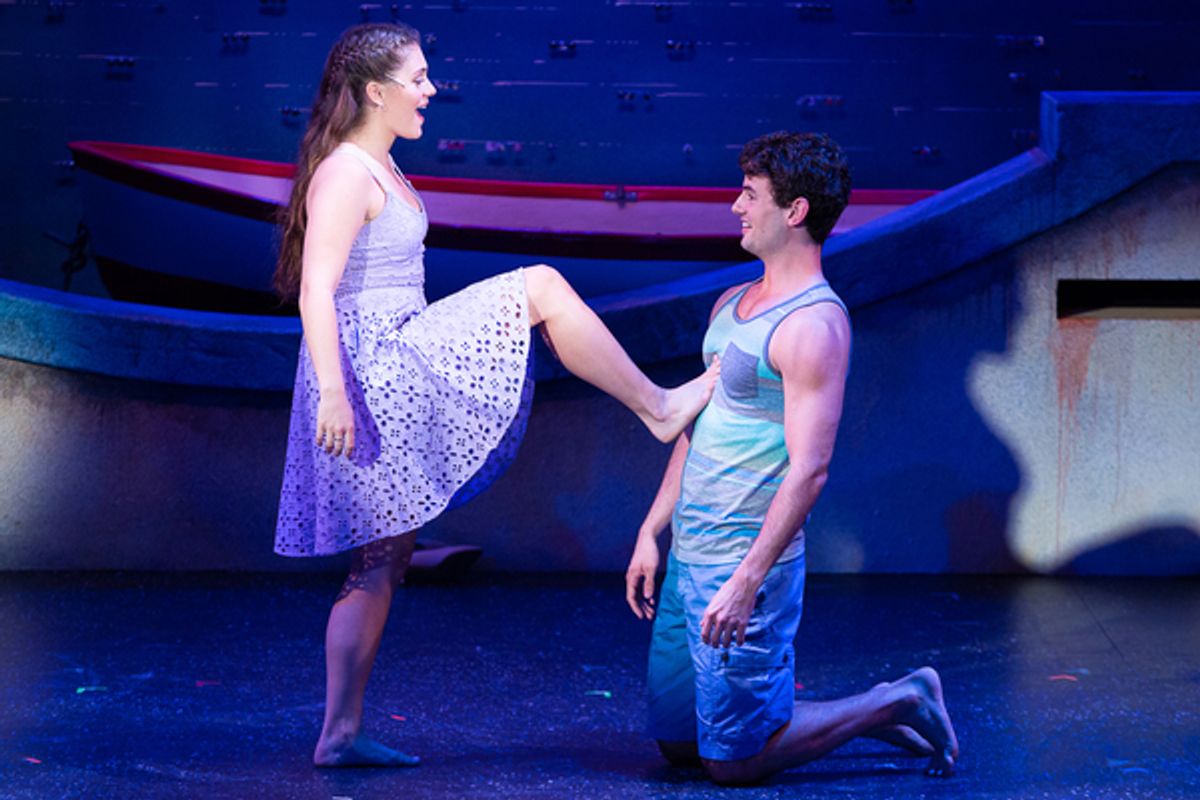 Malia Monk (Sophie) and Nick Walker Jones (Sky) in MAMMA MIA! now playing at Theatre By The Sea thru July 21, 2018. Photos by Steven Richard Photography.
 at 