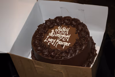 Larry Kramerâ€™s birthday cake Photo