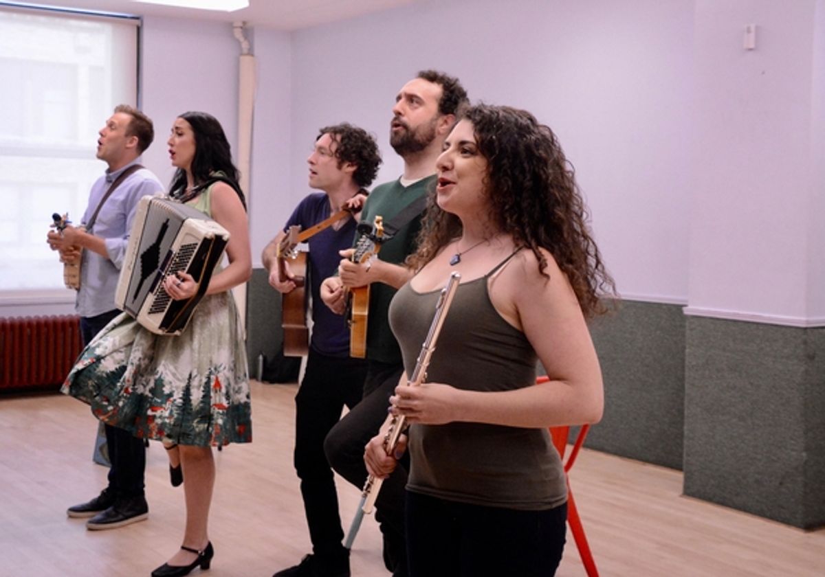 Joshua Stenseth, Juliana Wheeler, Kyle Acheson, Sam De Roest and Lindsay Zaroogian at NYMF Previews New 2018 Shows