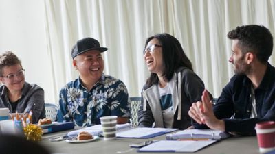 Jessi D. Hill, Kit Yan, Melissa Li. Photo