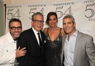 Ben Rimalower, director, Billy Stritch, music director, Luann de Lesseps, Andy Cohen Photo