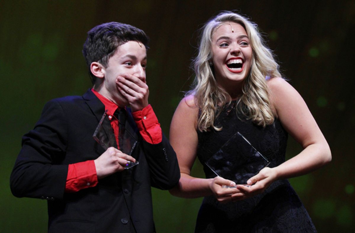 Jimmy Awards winners Andrew Barth Feldman and Renee Rapp at 