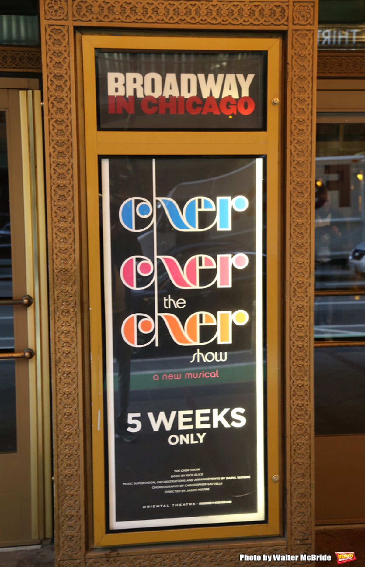 CHICAGO, IL - JUNE 28:  Theatre Marquee for the Opening Night Premiere of 'The Cher Show' at the Oriental Theatre on June 28, 2018 in Chicago.  (Photo by Walter McBride/Getty Images) at 