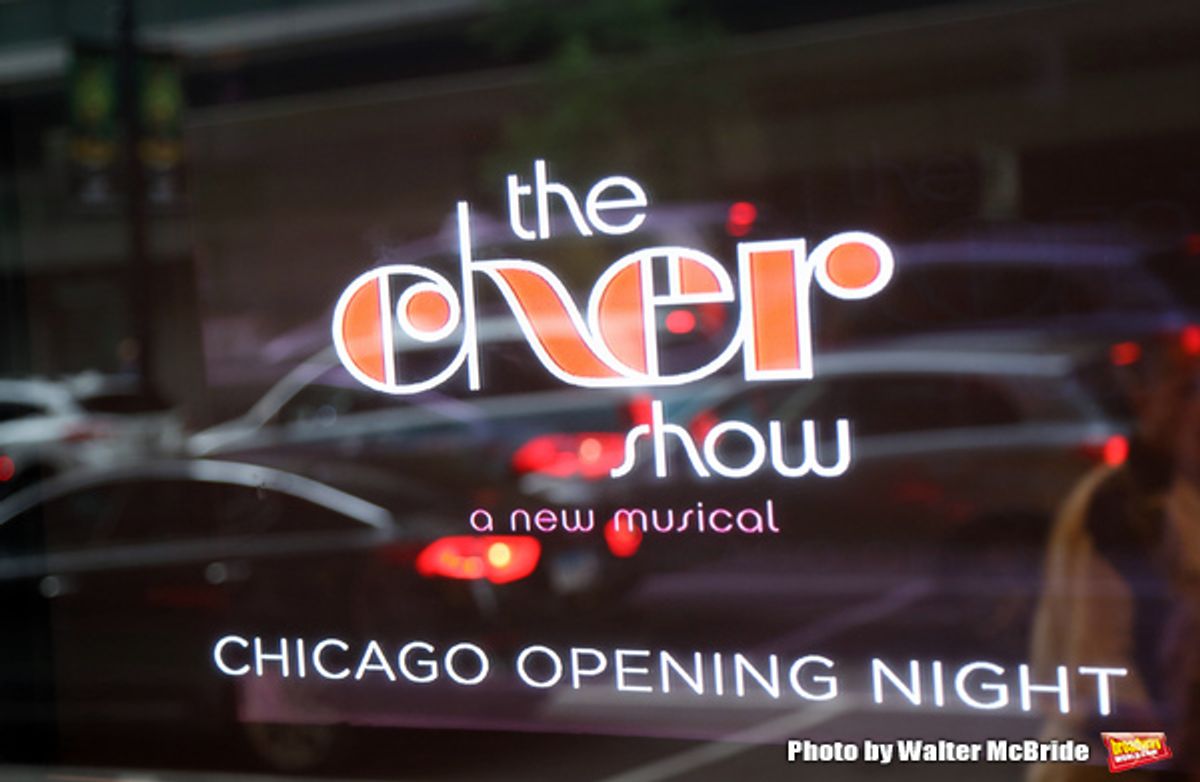 CHICAGO, IL - JUNE 28:  Theatre Marquee for the Opening Night Premiere of 'The Cher Show' at the Oriental Theatre on June 28, 2018 in Chicago.  (Photo by Walter McBride/Getty Images) at 