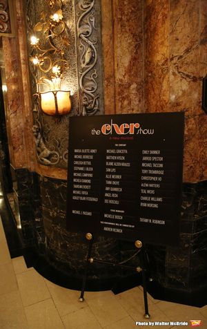 CHICAGO, IL - JUNE 28: Lobby cast board for the Opening Night Premiere of 'The Cher Show' at the Oriental Theatre on June 28, 2018 in Chicago. (Photo by Walter McBride/Getty Images) @ BroadwayWorld CHICAGO, IL - JUNE 28: Lobby cast board for the Opening Night Premiere of 'The Cher Photo