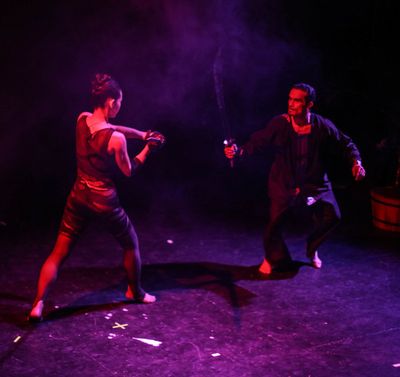 Shoko Tamai and Tony Ortiz in Ninja Ballet "Ma" as the ninja Subaru and her rival, Sc Photo