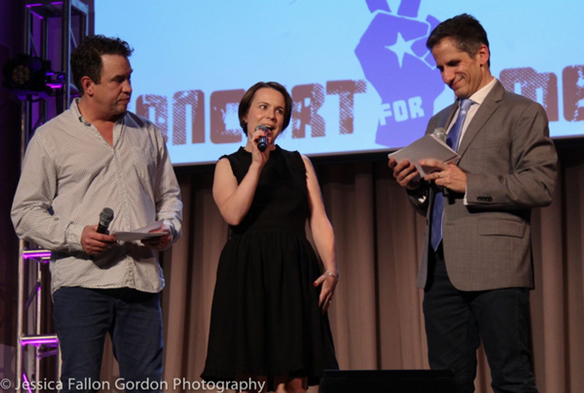 James Wesley and Seth Rudetsky with Michelle LaPointe from the Southern Poverty Law Center at 