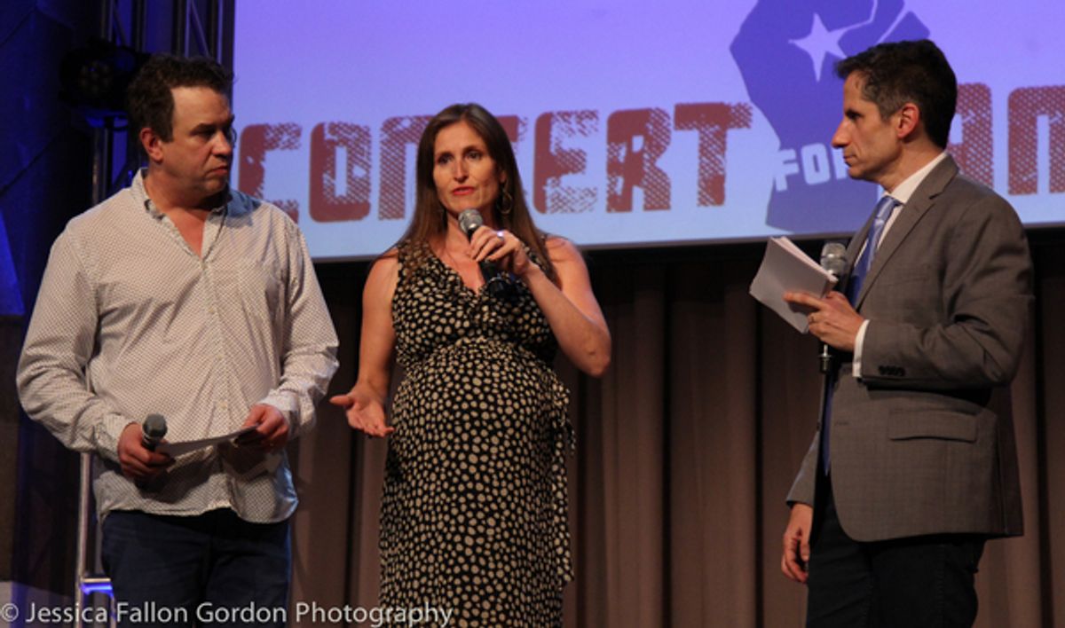 James Wesley and Seth Rudetsky with Adriana Pinon from Texas ACLU at 