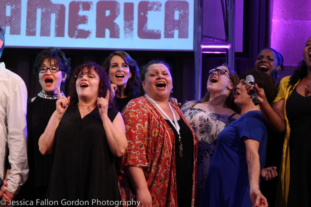 Chita Rivera, Lisa Mordente, Tina Fey, Keala Settle, Audra McDonald, and the Concert for America Singers at 