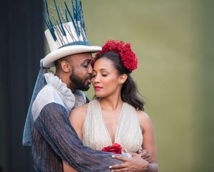 Evan Lewis Smith (Oberon) & Aisha Kabia (Titania) @ BroadwayWorld Evan Lewis Smith (Oberon) & Aisha Kabia (Titania) Photo