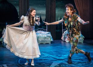 Wendy Darling (Elizabeth Stenholt) and Peter Pan (Johnny Shea) become fast friends in Photo