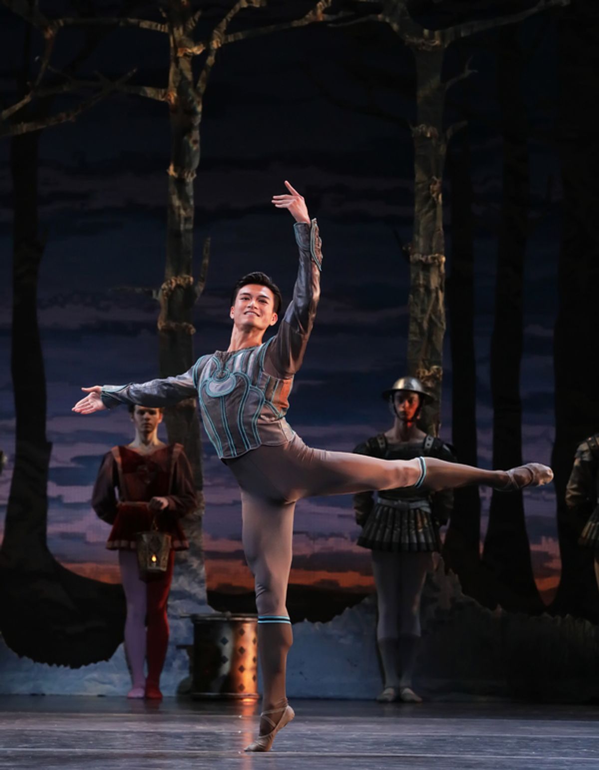 Houston Ballet Principal Chun Wai Chan as Siegfried with Artists of Houston Ballet in Stanton Welchâ€™s Swan Lake.   at 
